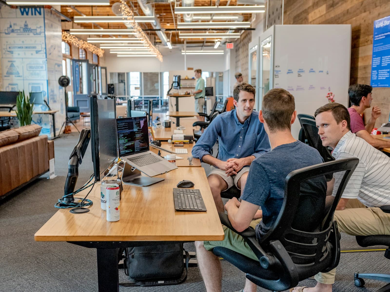 Startup team working through a product and growth discussion