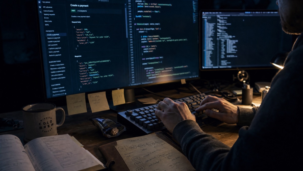 Stripe founder story scene